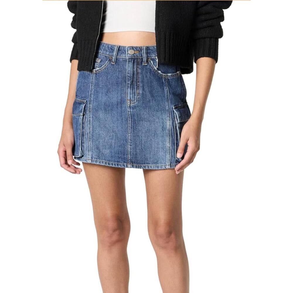 The Drop Women's Liliya Cargo Mini Skirt, Medium Stone Blue, Size XS